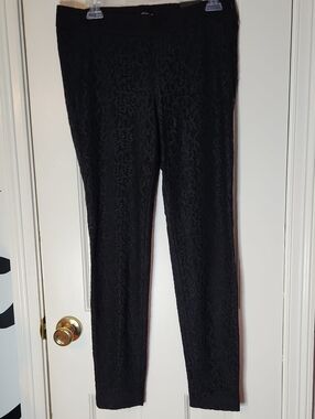 Express Black Lace Skinny Ponte Leggings